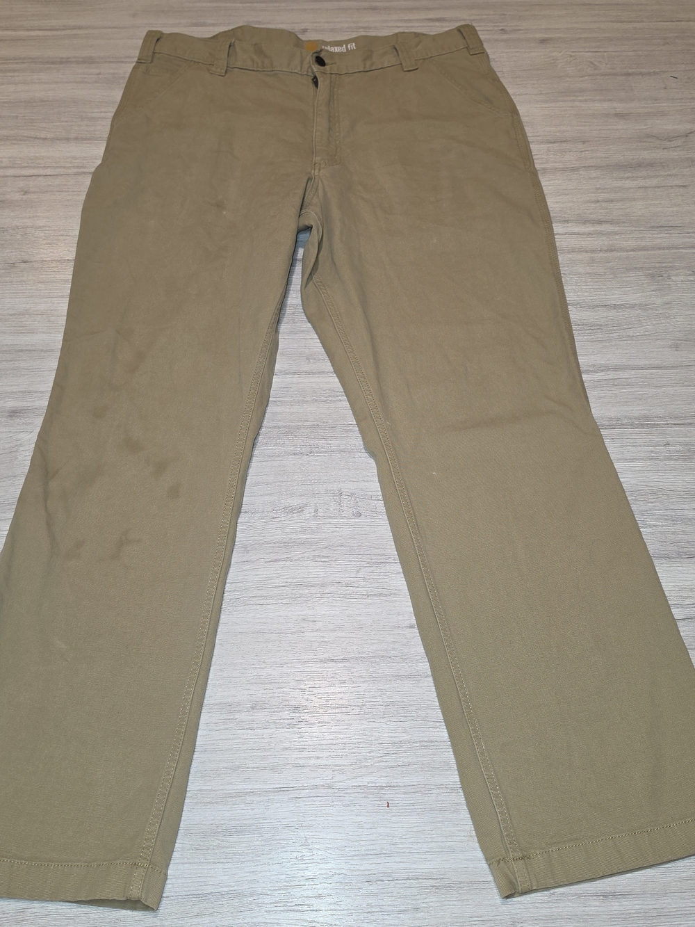 Carhartt Relaxed Fit Pants Khaki Color Men's Size 38x32 B7